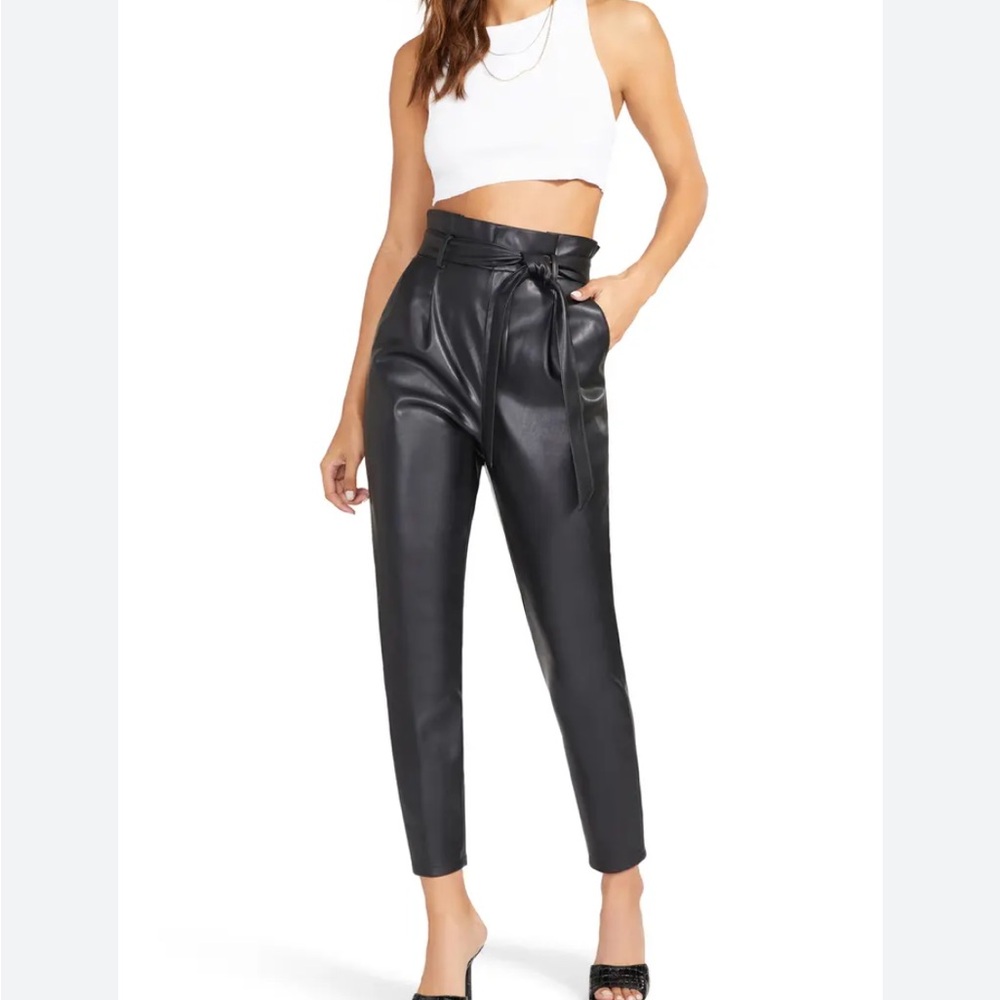BB Dakota Steve Madden skin in the game Black Faux Leather Pants size 8